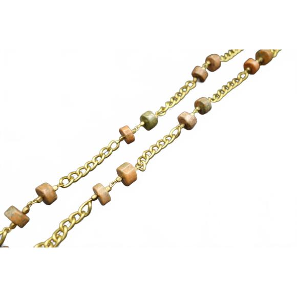 NEW STANDAWT women's unakite sunglasses chain in gold - Picture 1 of 3